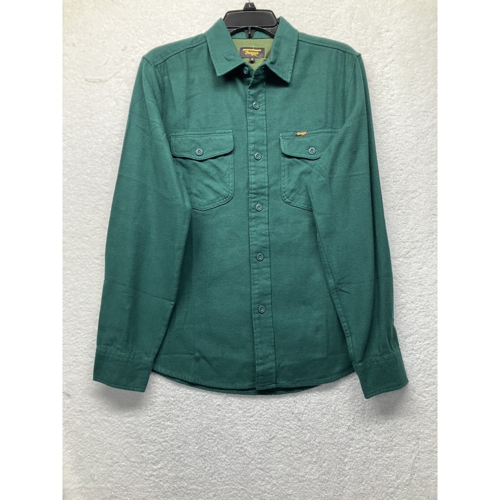 Seager Co. Mens Size S Green Long Sleeve Button Up Flannel Shirt (S7)
